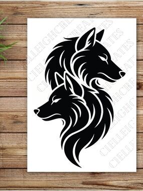 *2 for $20* Two Wolves Vinyl decal  sticker Handcrafted